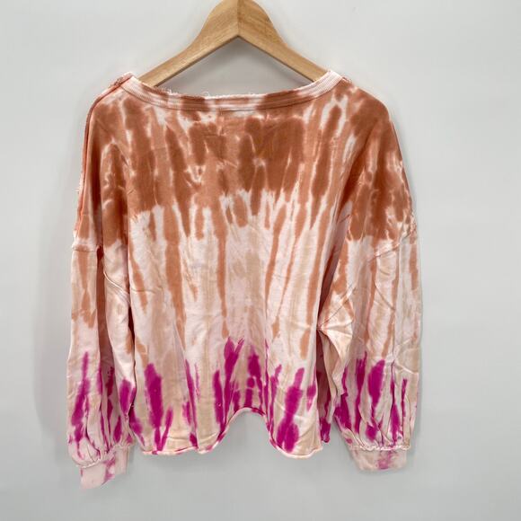 Z SUPPLY NWT Evereve Tempest Tie Dye Raw Hem Pullover Sweatshirt // L - Picture 11 of 12
